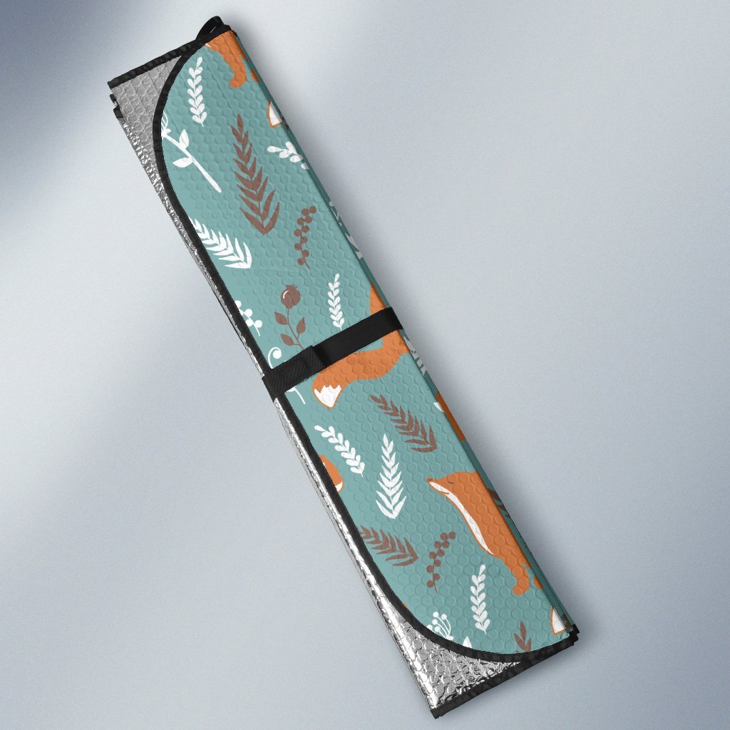 Fox Forest Print Pattern Car Sun Shade For Windshield