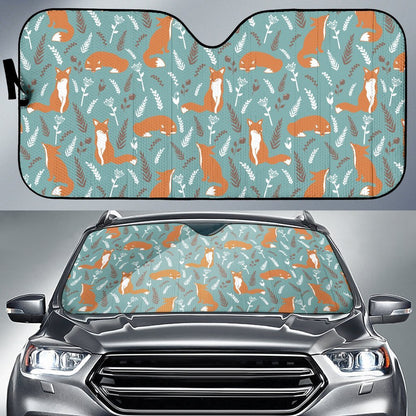 Fox Forest Print Pattern Car Sun Shade For Windshield
