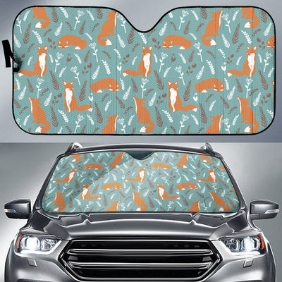 Fox Forest Print Pattern Car Sun Shade For Windshield