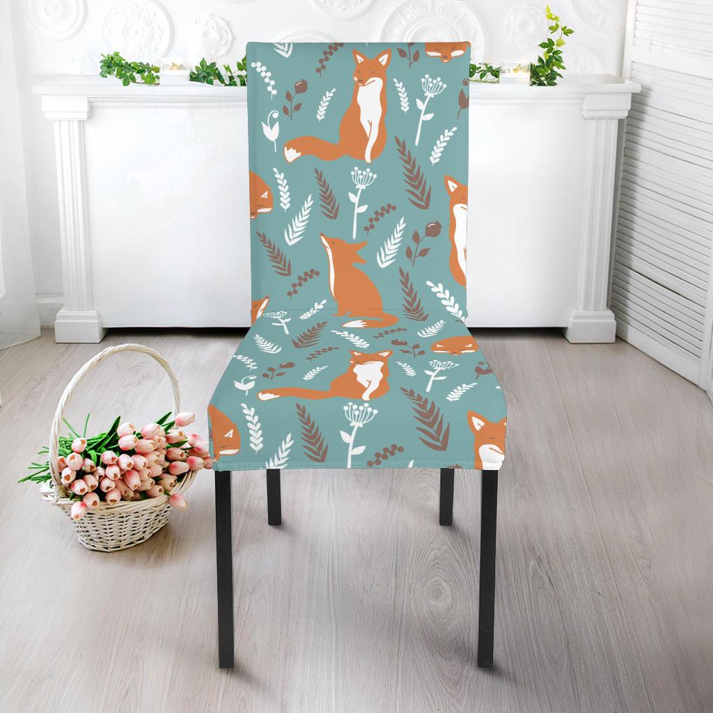 Fox Forest Print Pattern Dinning Chair Slipper-JTAMIGO.COM