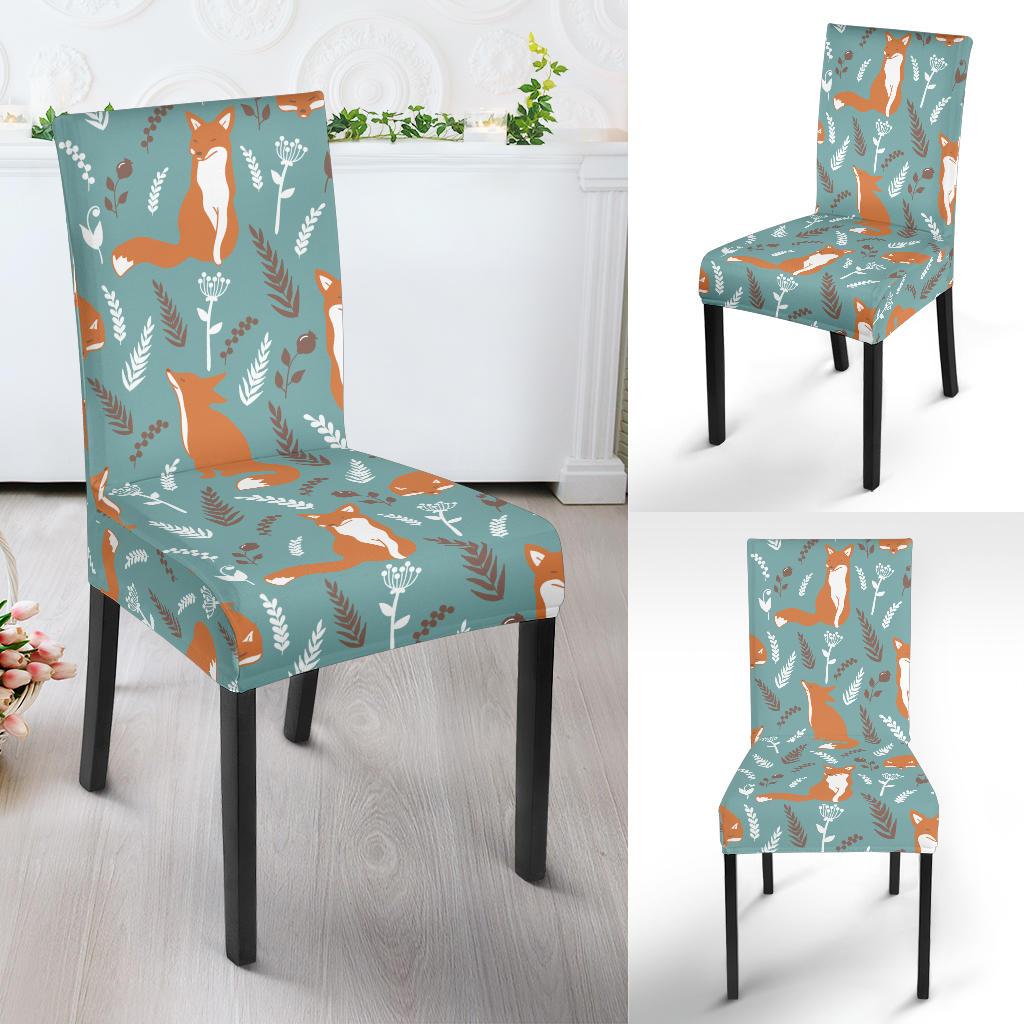 Fox Forest Print Pattern Dinning Chair Slipper-JTAMIGO.COM