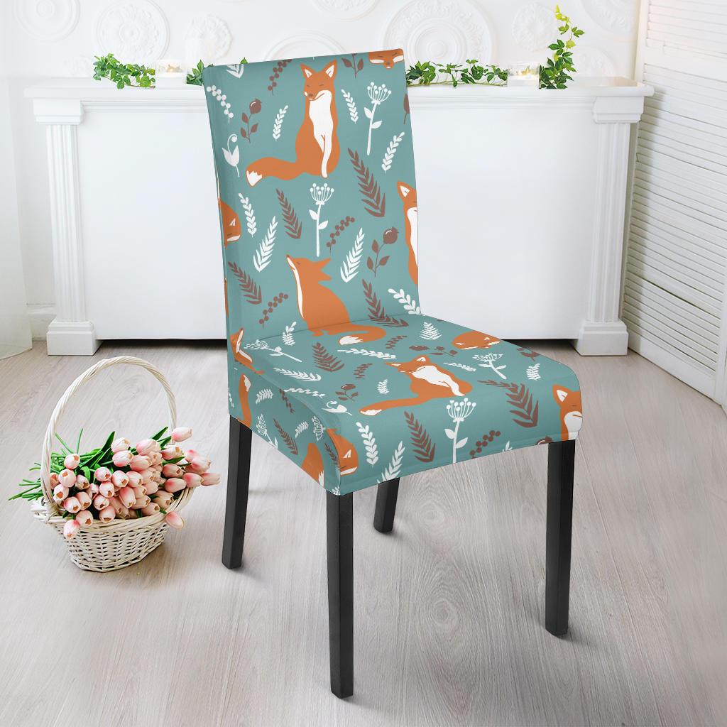 Fox Forest Print Pattern Dinning Chair Slipper-JTAMIGO.COM