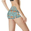 Fox Forest Print Pattern High Waisted Spandex Shorts-JTAMIGO.COM