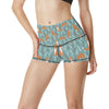 Fox Forest Print Pattern High Waisted Spandex Shorts-JTAMIGO.COM