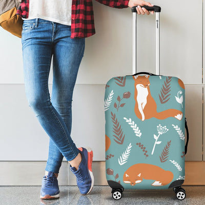 Fox Forest Print Pattern Luggage Cover Protector