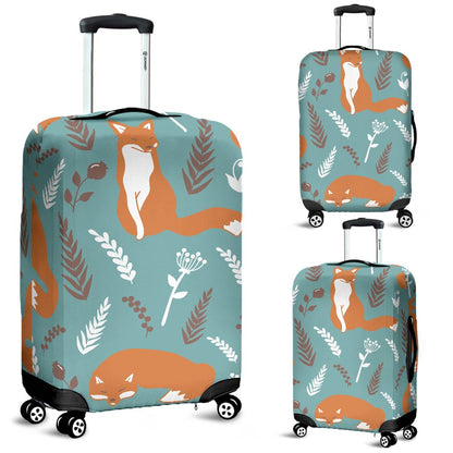 Fox Forest Print Pattern Luggage Cover Protector