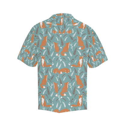 Fox Forest Print Pattern Men Aloha Hawaiian Shirt