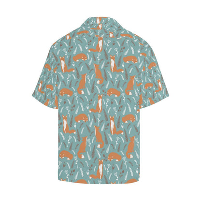 Fox Forest Print Pattern Men Aloha Hawaiian Shirt