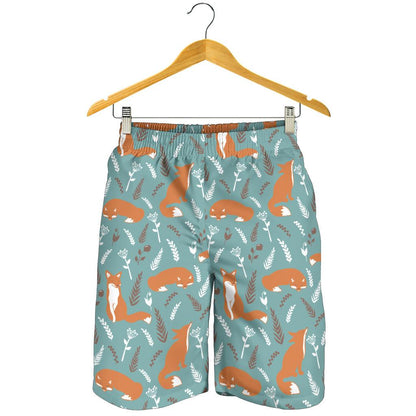 Fox Forest Print Pattern Mens Shorts-JTAMIGO.COM