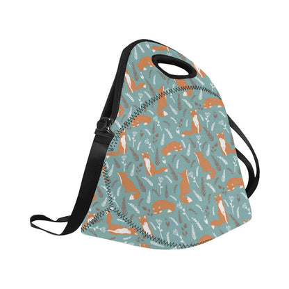 Fox Forest Print Pattern Neoprene Lunch Bag (Model 1669)(Large)-JTAMIGO.COM