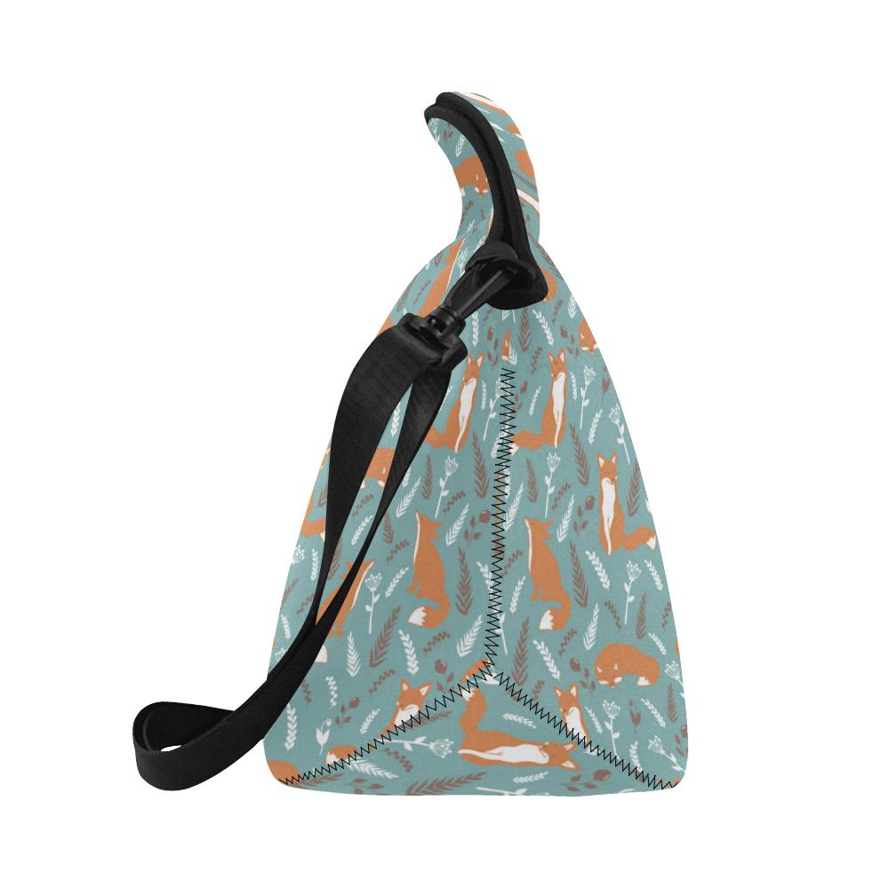 Fox Forest Print Pattern Neoprene Lunch Bag (Model 1669)(Large)-JTAMIGO.COM