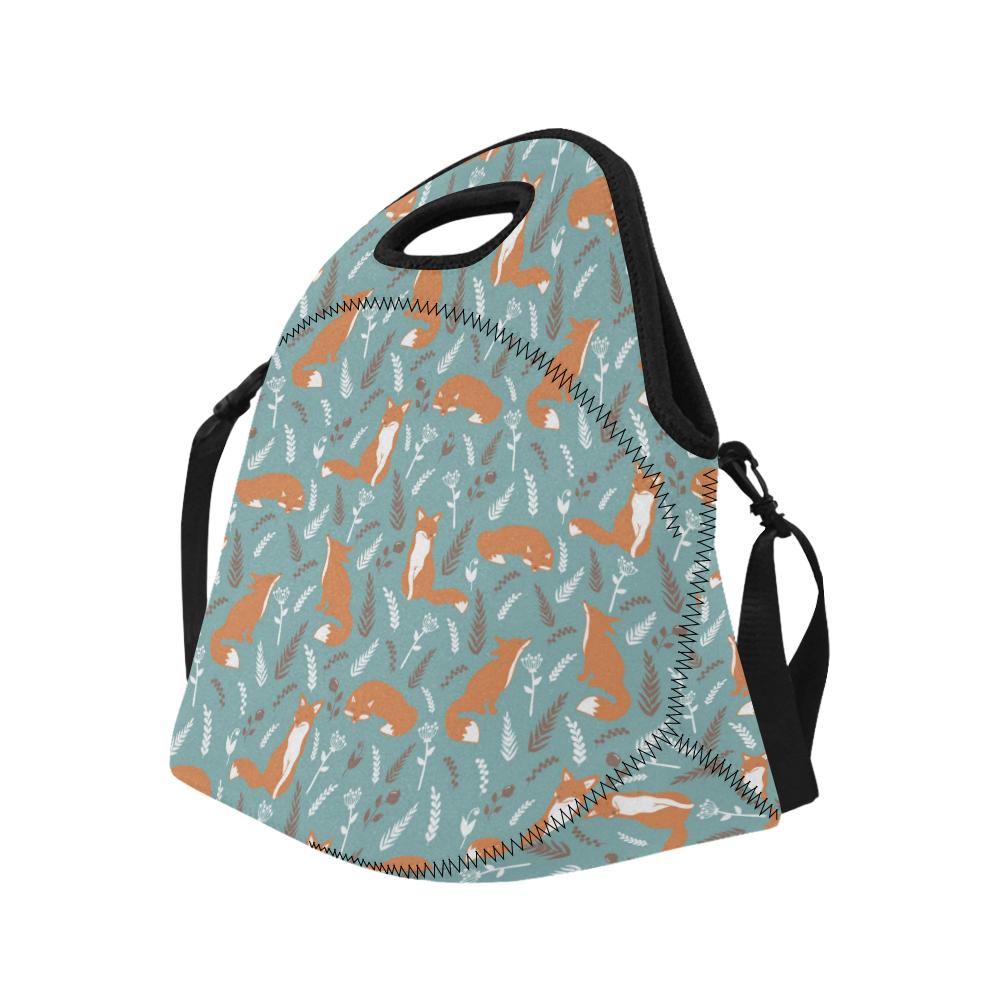 Fox Forest Print Pattern Neoprene Lunch Bag (Model 1669)(Large)-JTAMIGO.COM