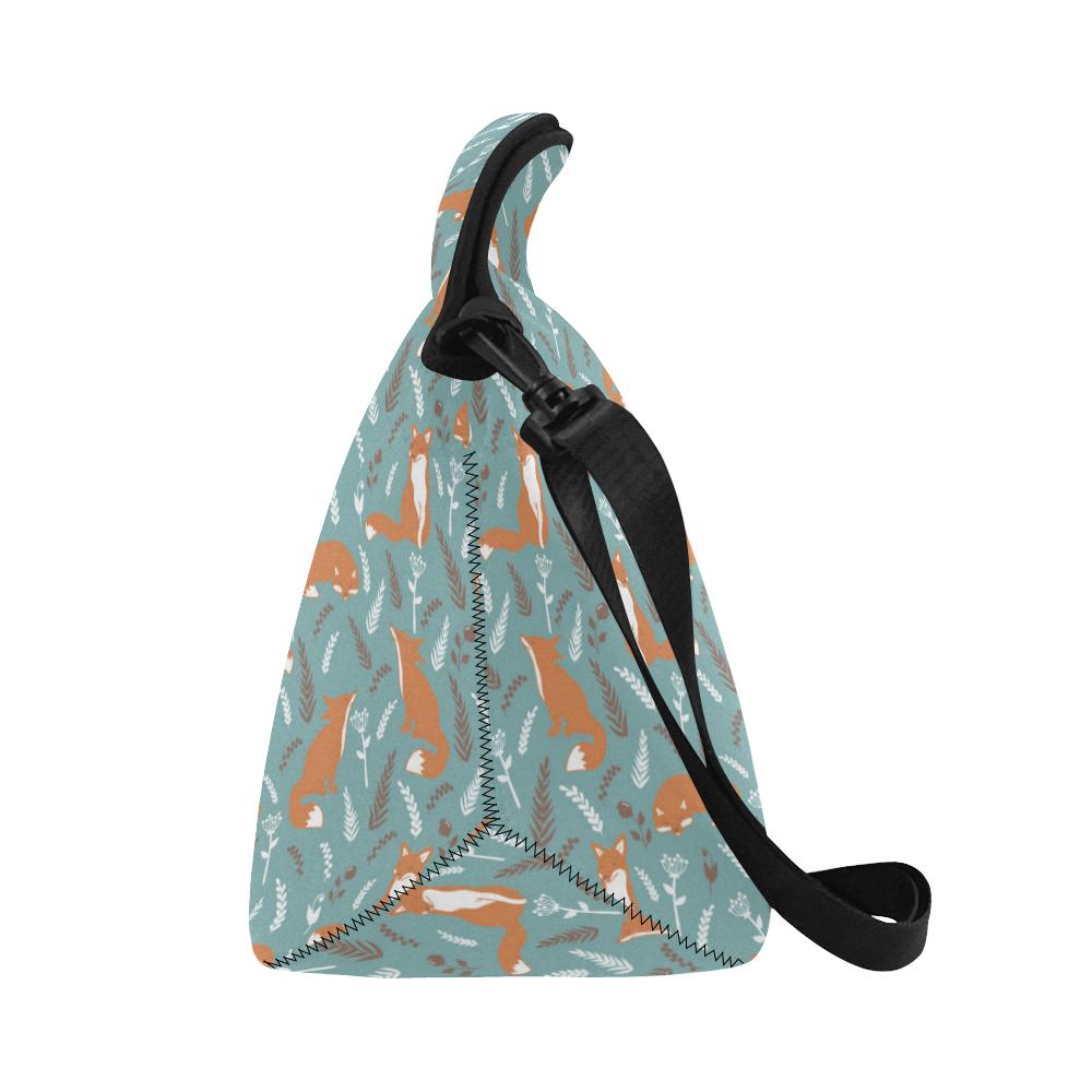 Fox Forest Print Pattern Neoprene Lunch Bag (Model 1669)(Large)-JTAMIGO.COM