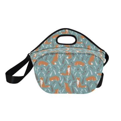 Fox Forest Print Pattern Neoprene Lunch Bag (Model 1669)(Large)-JTAMIGO.COM