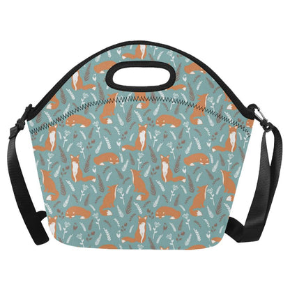 Fox Forest Print Pattern Neoprene Lunch Bag (Model 1669)(Large)-JTAMIGO.COM