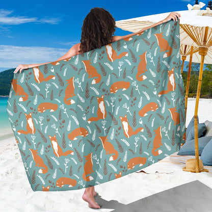 Fox Forest Print Pattern Sarong Pareo Wrap