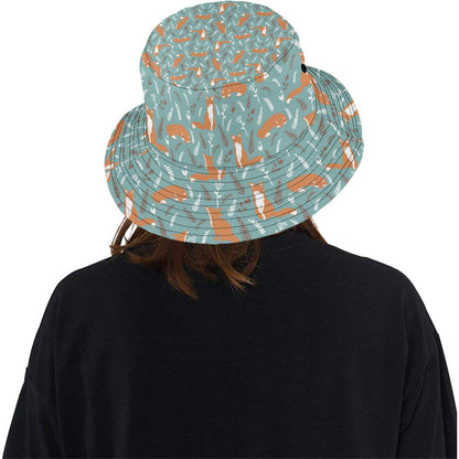 Fox Forest Print Pattern Unisex Bucket Hat
