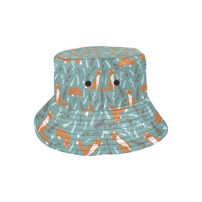 Fox Forest Print Pattern Unisex Bucket Hat