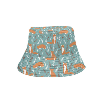 Fox Forest Print Pattern Unisex Bucket Hat