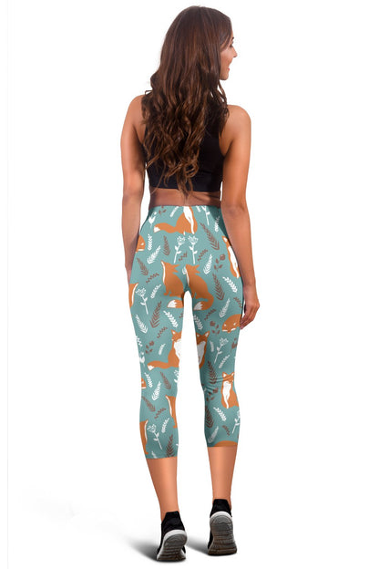 Fox Forest Print Pattern Women Capris