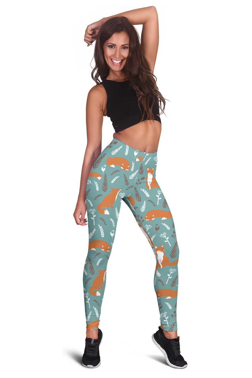 Fox Forest Print Pattern Women Leggings