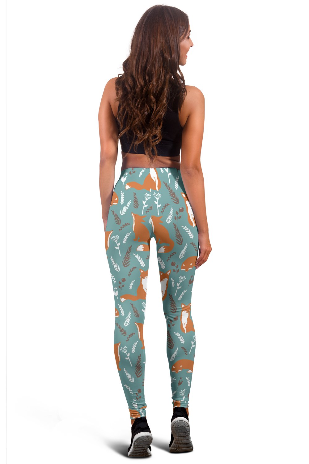 Fox Forest Print Pattern Women Leggings