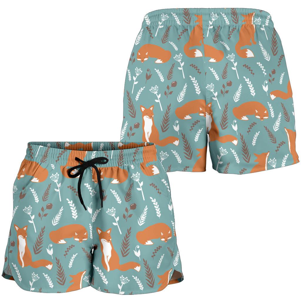 Fox Forest Print Pattern Women Shorts-JTAMIGO.COM