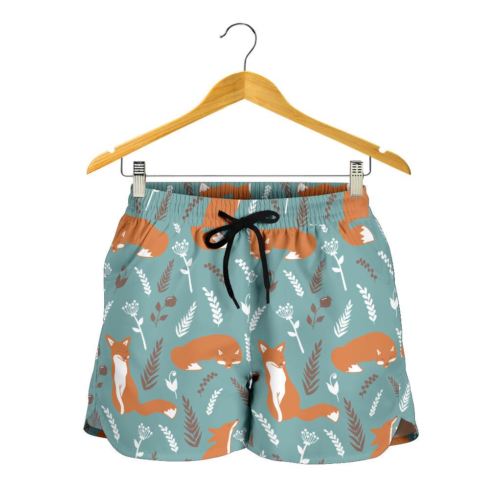 Fox Forest Print Pattern Women Shorts-JTAMIGO.COM