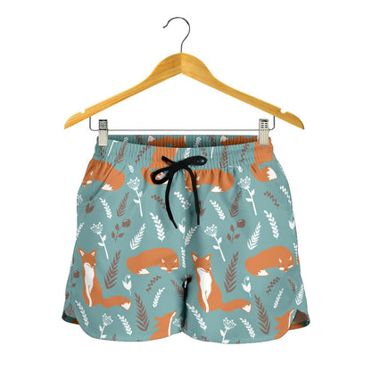 Fox Forest Print Pattern Women Shorts-JTAMIGO.COM