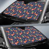 Fox Strawberry Print Pattern Car Sun Shade For Windshield