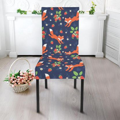 Fox Strawberry Print Pattern Dinning Chair Slipper-JTAMIGO.COM