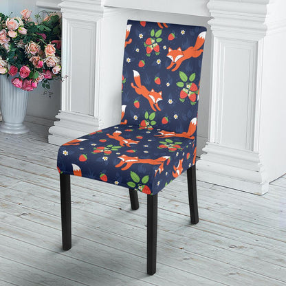Fox Strawberry Print Pattern Dinning Chair Slipper-JTAMIGO.COM