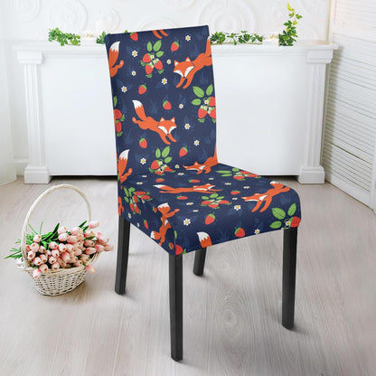 Fox Strawberry Print Pattern Dinning Chair Slipper-JTAMIGO.COM
