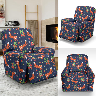 Fox Strawberry Print Pattern Recliner Slipcover-JTAMIGO.COM