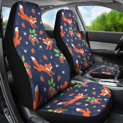 Fox Strawberry Print Pattern Universal Fit Car Seat Covers