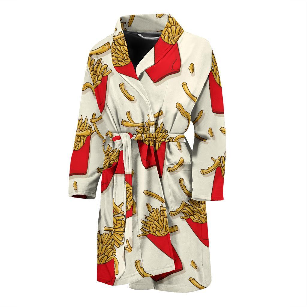 French Fried Pattern Print Design 01 Men Bathrobe-JORJUNE.COM