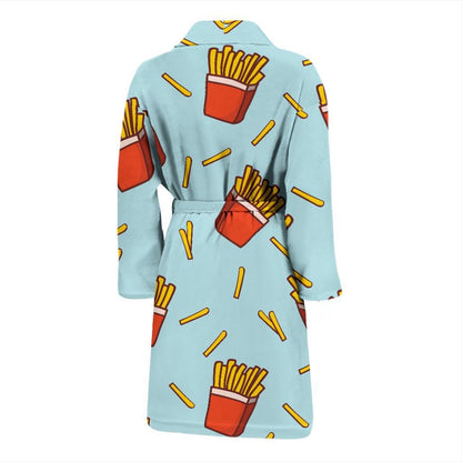 French Fried Pattern Print Design 02 Men Bathrobe-JORJUNE.COM