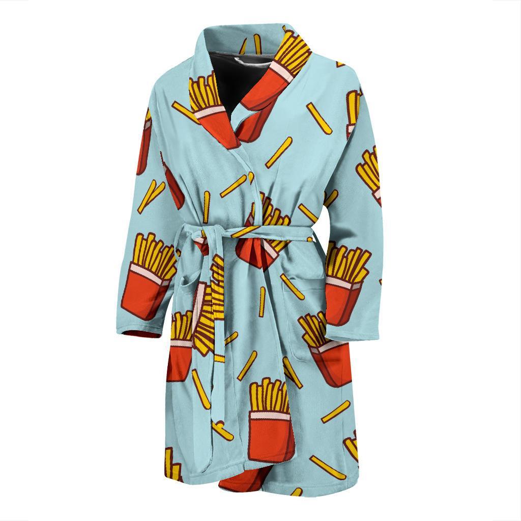 French Fried Pattern Print Design 02 Men Bathrobe-JORJUNE.COM