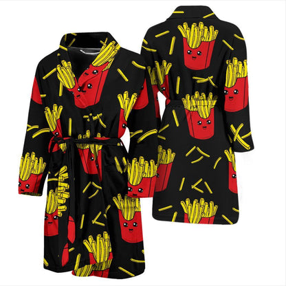 French Fried Pattern Print Design 03 Men Bathrobe-JORJUNE.COM
