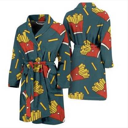 French Fried Pattern Print Design 04 Men Bathrobe-JORJUNE.COM