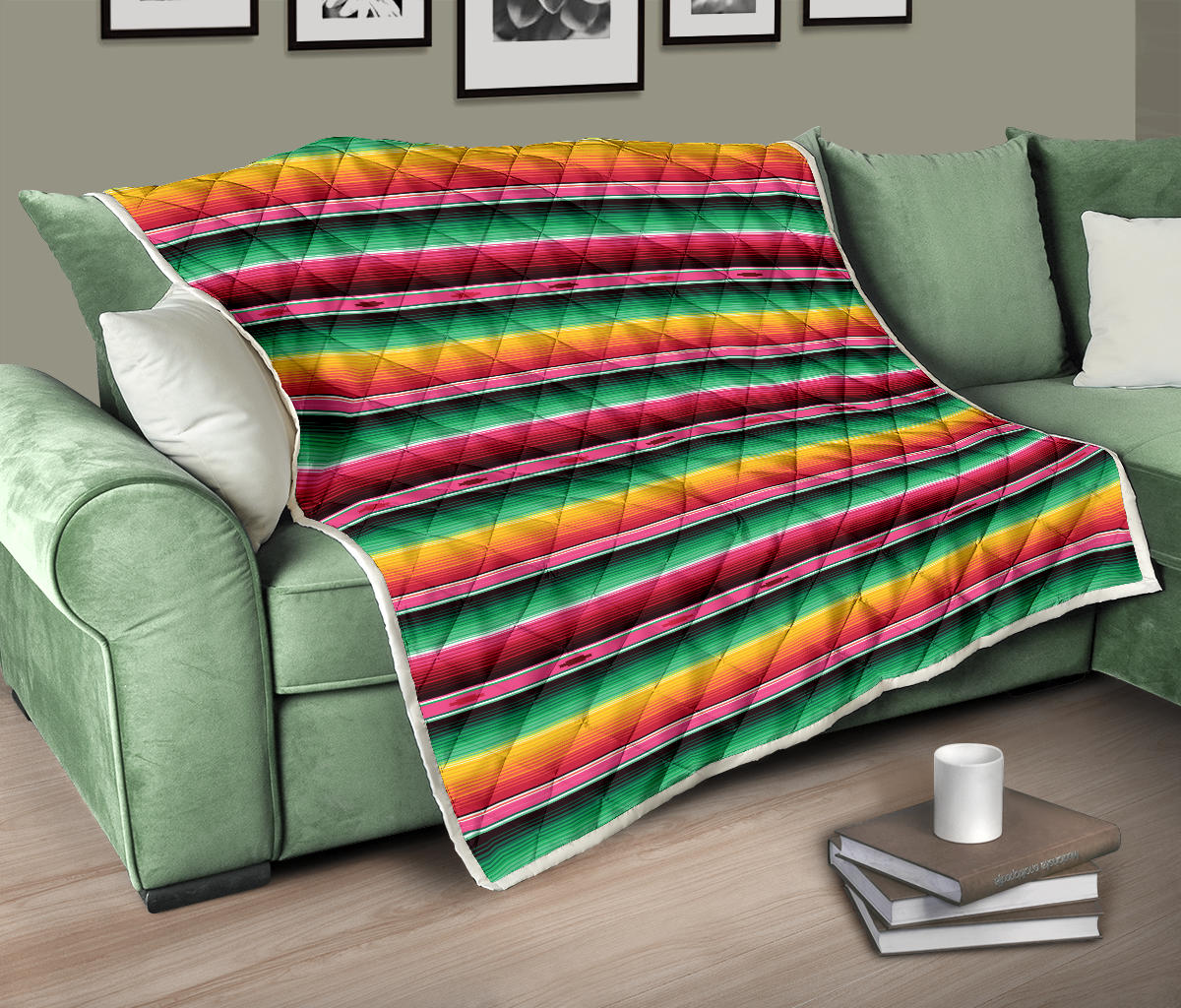 Mexican Blanket Classic Print Pattern Quilt Bedspread