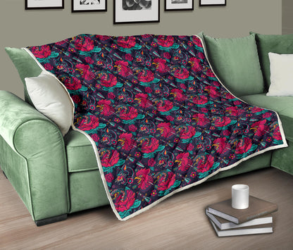 Old School Tattoo Print Quilt Bedspread