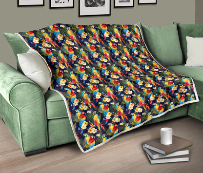 Parrot Themed Design Quilt Bedspread