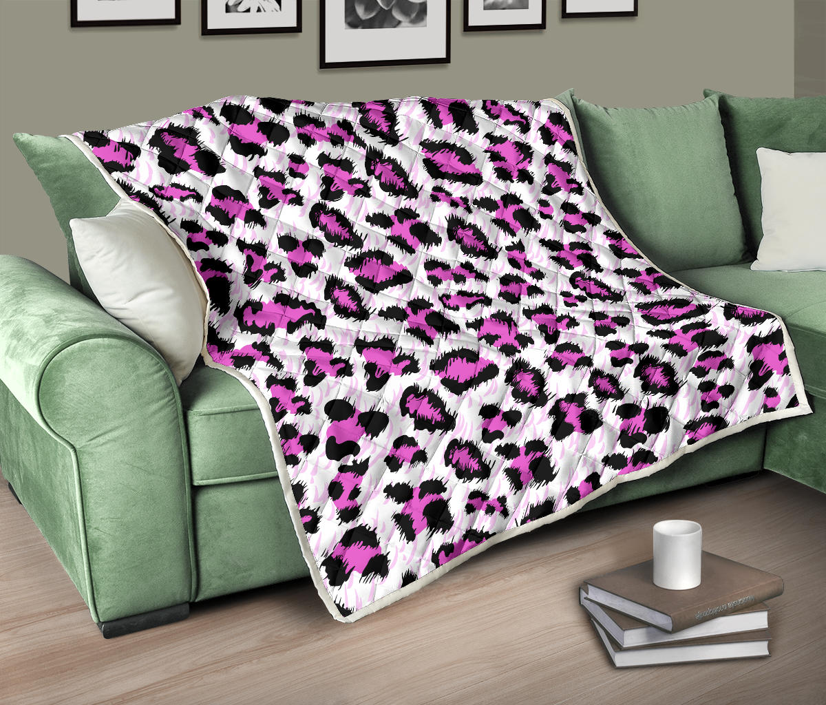 Leopard Pink Skin Print Quilt Bedspread