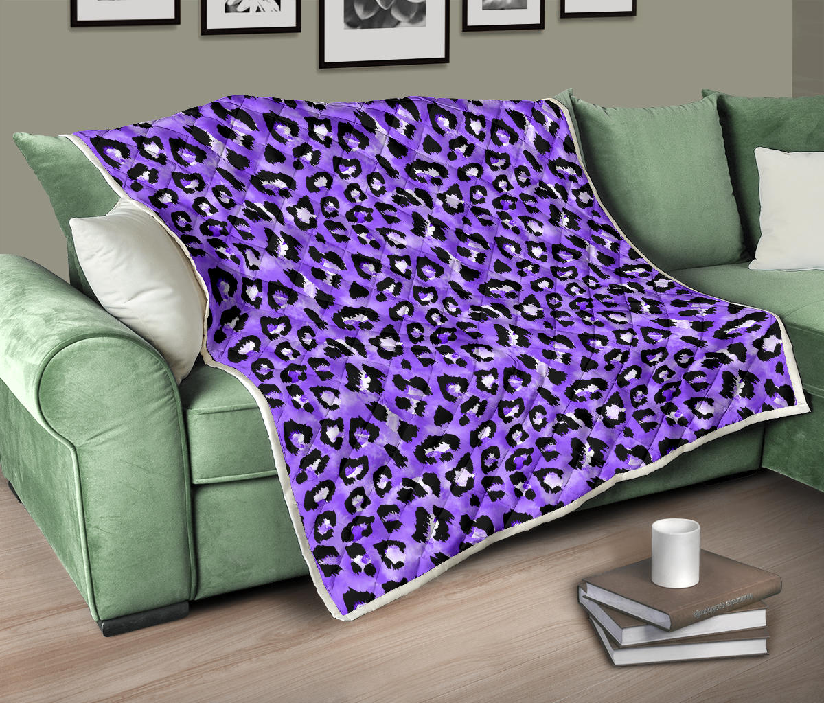 Leopard Purple Skin Print Quilt Bedspread