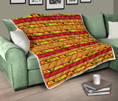 Mexican Blanket Ornament Print Pattern Quilt Bedspread