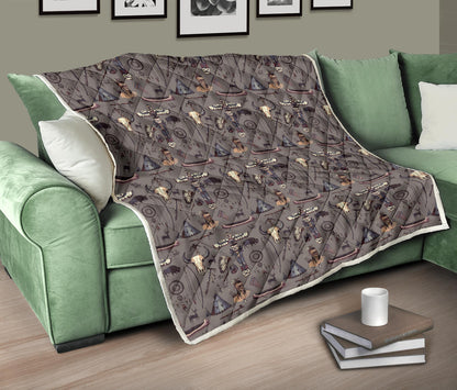 Native Indian life Design Print Quilt Bedspread