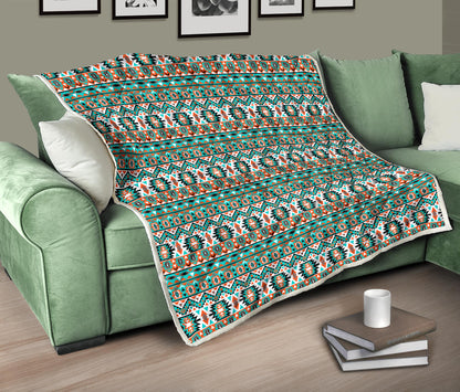 Indian Navajo Ethnic Themed Design Print Quilt Bedspread