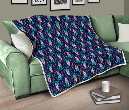 Mermaid Girl Cute Design Print Quilt Bedspread