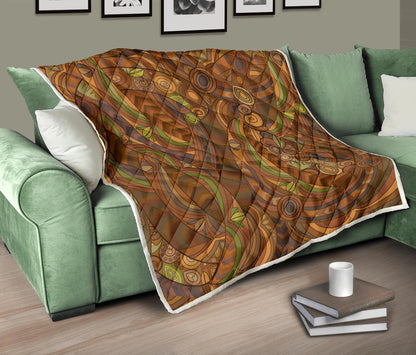 Maori Ornament Design Print Quilt Bedspread
